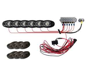 Комплект универсальных ДХО Rigid Rock Light Kit- Cиний цвет свечения (6 модулей подсветки+ блок управления)