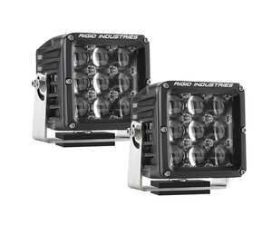 Квадратная светодиодная фара Rigid Dually D2 XL (9 светодиодов) Сверхдальний свет, комплект 2 шт.