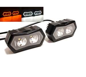 Фары AURORA 40W*2шт - Ближнего света ALO-P-L-4-P31T7-AW, (Подсветка Белая-Жёлтая) 3600Lm