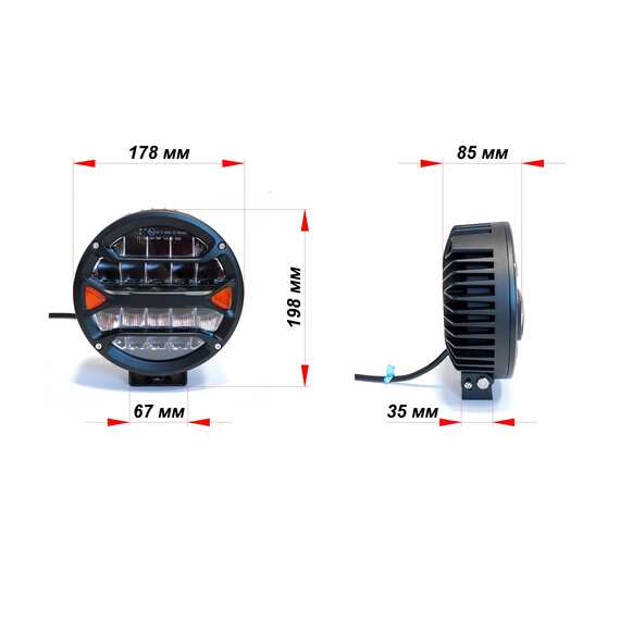 Светодиодная фара 90W - Ближнего света, D0190DE, 8100Lm, 5700К (Светодиоды Osram OSLON)