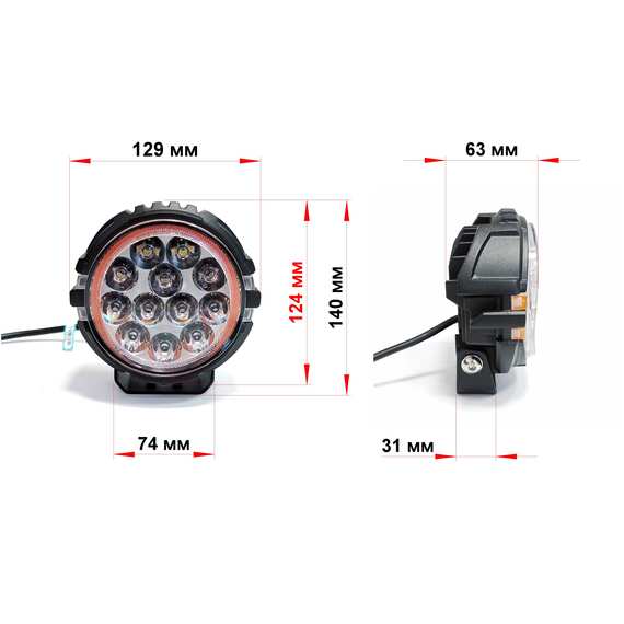 Светодиодная фара Night Rider 60W - Дальнего света, W3460S, 4650Lm, 5700К (Светодиоды Osram)