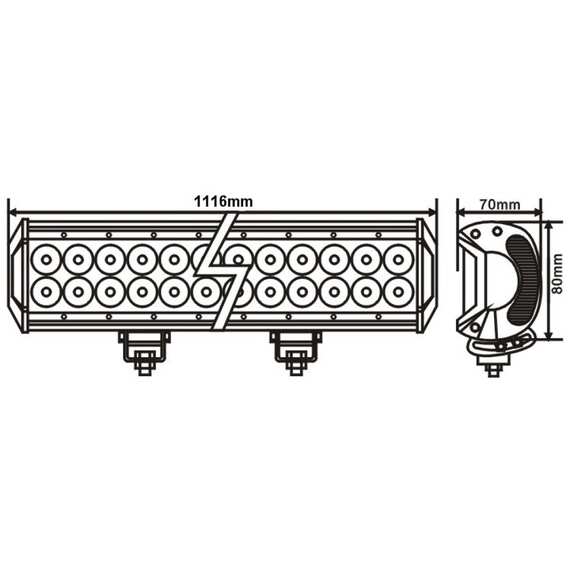 Светодиодная LED балка 288W - Дальнего света, 3400-288S (светодиоды CREE)