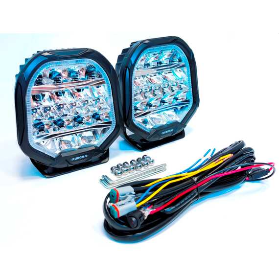 Светодиодные фары AURORA 270W - ALO-P-R-9-R11Y-AW - Комбинированный свет (белый свет) + ДХО (Желтый ) (Светодиоды OSRAM)