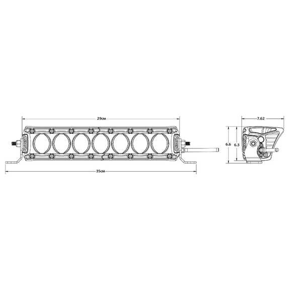 Светодиодная балка Rigid Revolve 10" комбо свет, с белой подсветкой (7 диодов), изображение 8