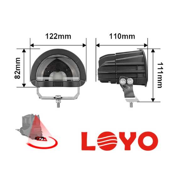 Маркерный фонарь 40W - Красного цвета, (дуга, подкова) 10-80V LOYO FORK MEGA ARC U-SHAPE RED (D40ARC), изображение 2