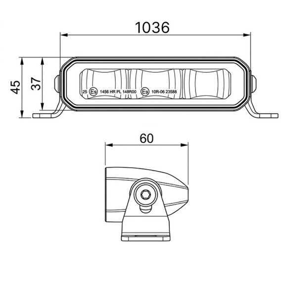 Светодиодная балка Samrai 240W - Ближнего света, 60240C (светодиоды Osram) 31200Lm, 5500K