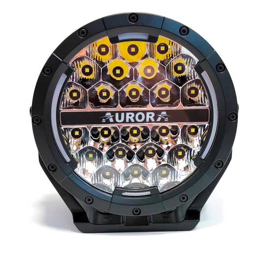 Светодиодные фары AURORA 120W*(2шт)  - ALO-P-R-7-C34D1-AW - Комбинированный свет (белый свет)7400 Lm+ ДХО (Белый и Желтый)