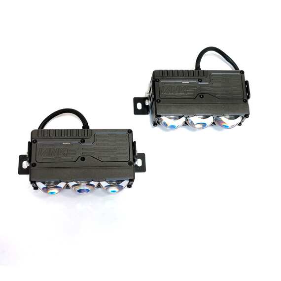 Светодиодные фары 90W*2- Ближний-(Белый) ровная (СТГ), Дальний-(Жёлтый), S300, 10800Lm