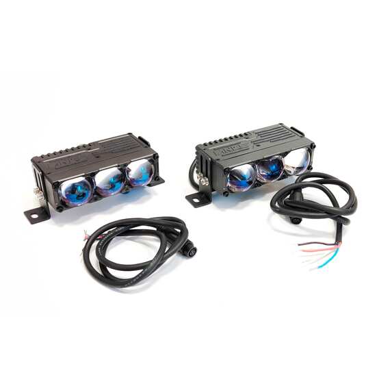 Светодиодные фары 90W*2- Ближний-(Белый) ровная (СТГ), Дальний-(Жёлтый), S300, 10800Lm